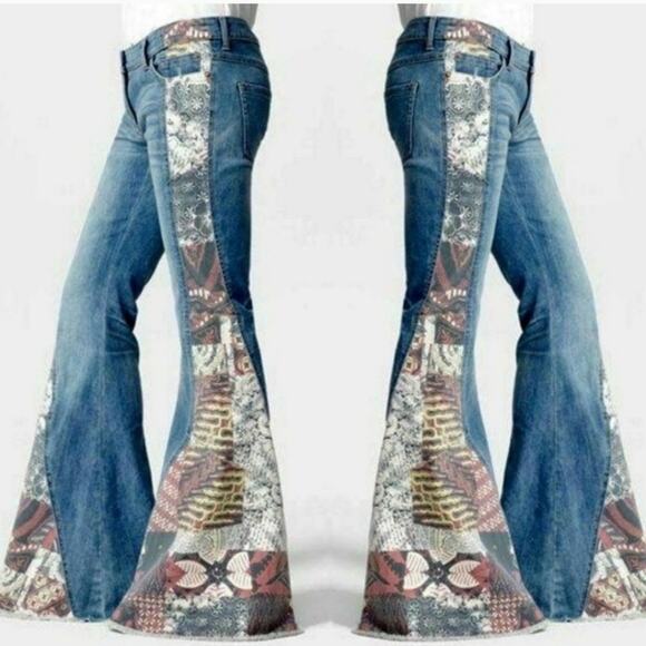 Free People Denim - Free People Boho Retro Size 31 Denim Flares